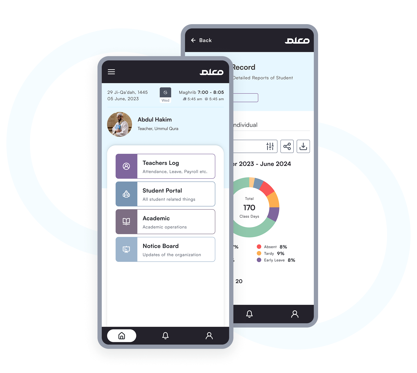Teacher App interface preview